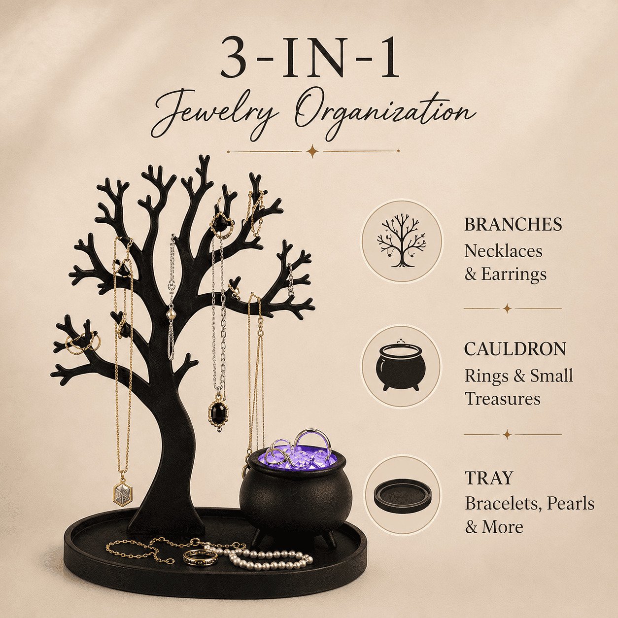 🔥Last Day 50% OFF - 💍✨Illuminated Jewelry Tree Organizer(📦Buy 2 Free Shipping)