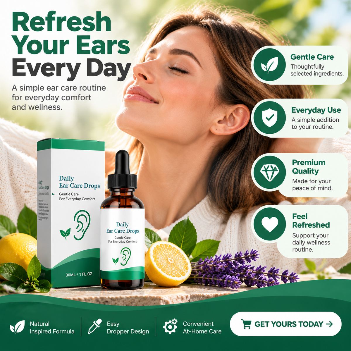 💧 Ear Care Drops | Easy Dropper Personal Care Formula