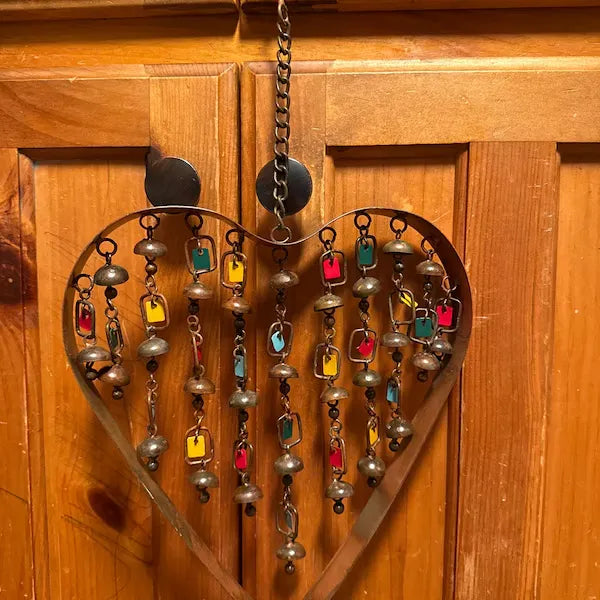 💖 Heart Wind Chime – Handcrafted Metal Garden Ornament