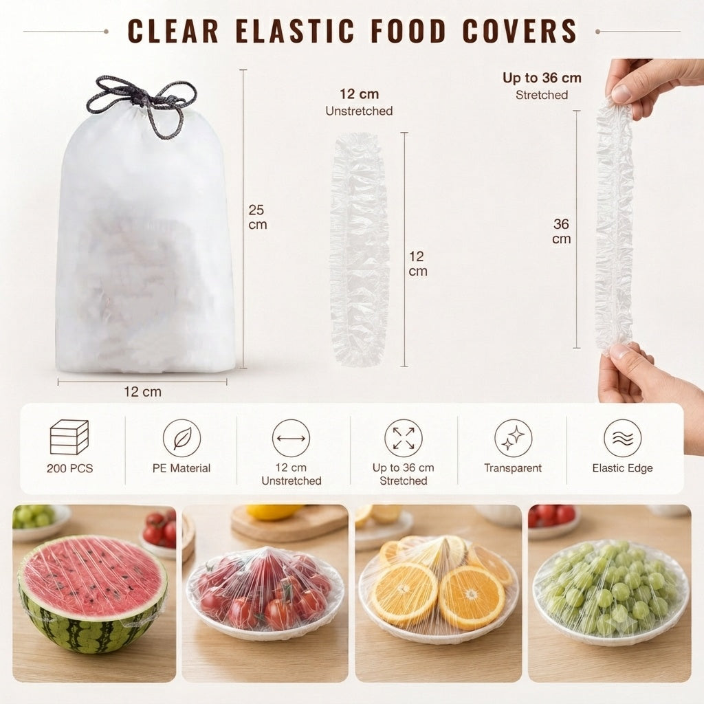 π₯100PCS Disposable Stretch Food Covers for Bowls & Plates
