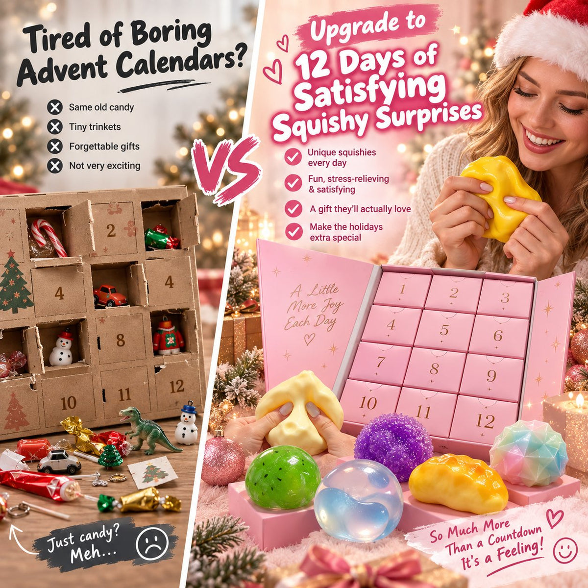 Collectible Christmas Squishy Set | 12 Unique Textures