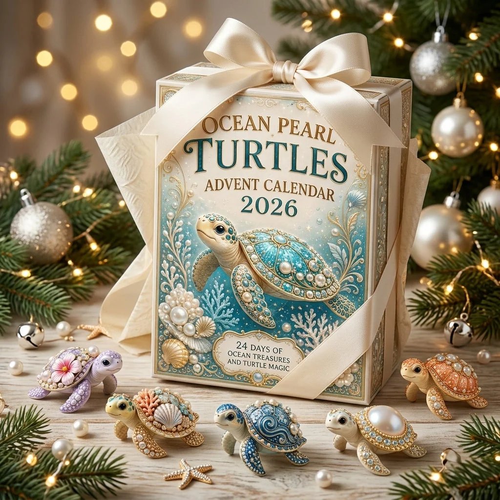 ⏳ Last Day 49% OFF – 🐢 2026 Ocean Turtle Christmas Advent Calendar | 24 Unique Acrylic Turtle Collectibles with Colorful Ocean-Inspired Designs for Daily Holiday Surprises 🌊✨