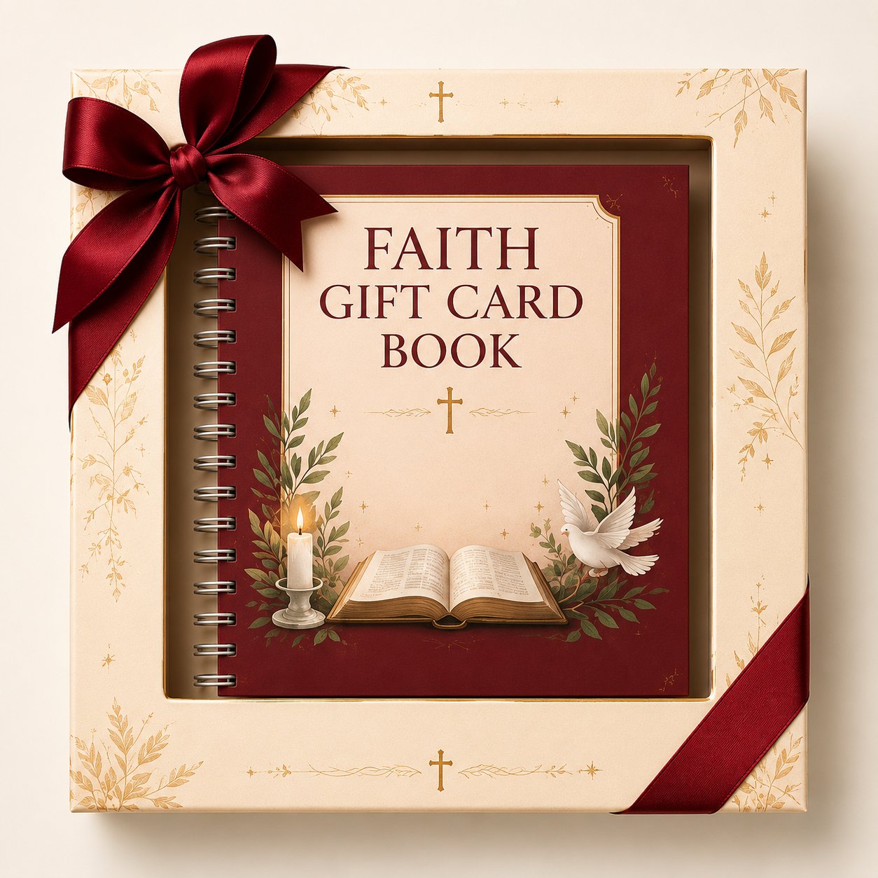 ✝️FAITH GIFT CARD BOOK📚 14 Themed Pages, Hardcover & Durability Line
