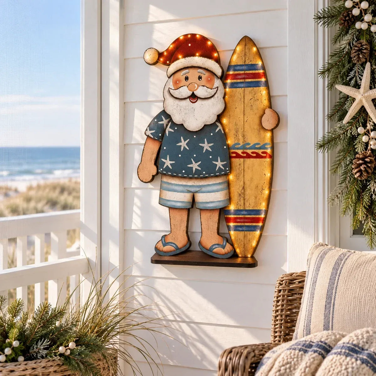 β³ Last Day 49% OFF β π
π Surfing Santa Christmas Wall Light β Vintage Coastal Holiday DΓ©cor with Warm LED Glow & Remote