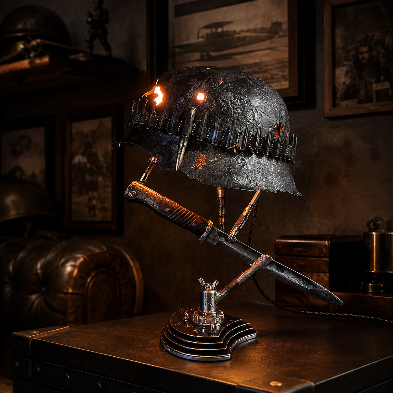 β° 49% OFF Today Only!βπͺ War Relic Vintage Helmet Table Lamp