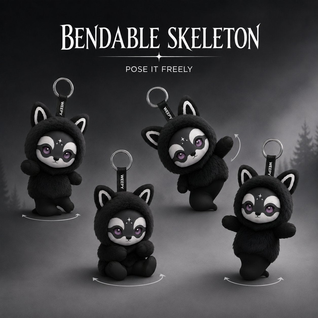 Gothic Dark Style Mystery Blind Box Plush Keychain