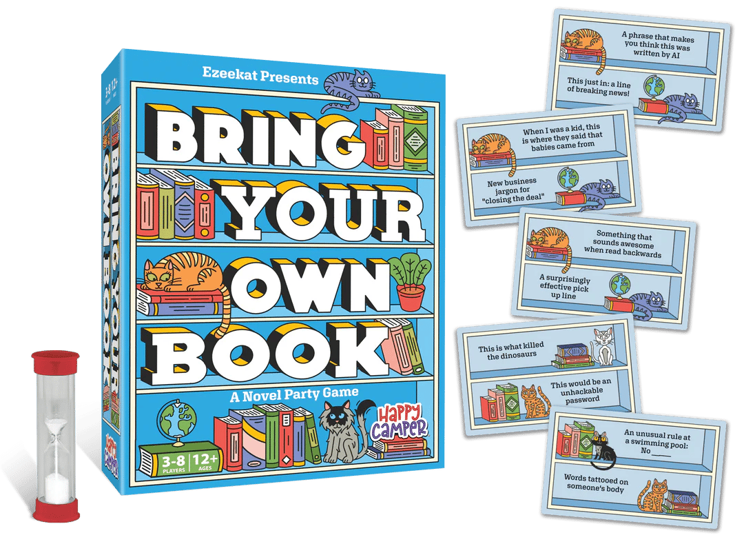📚 Bring Your Own Book Party Game | 150 Hilarious Prompt Cards, 60-Second Timer & Endless Book Night Fun 🐱🎉
