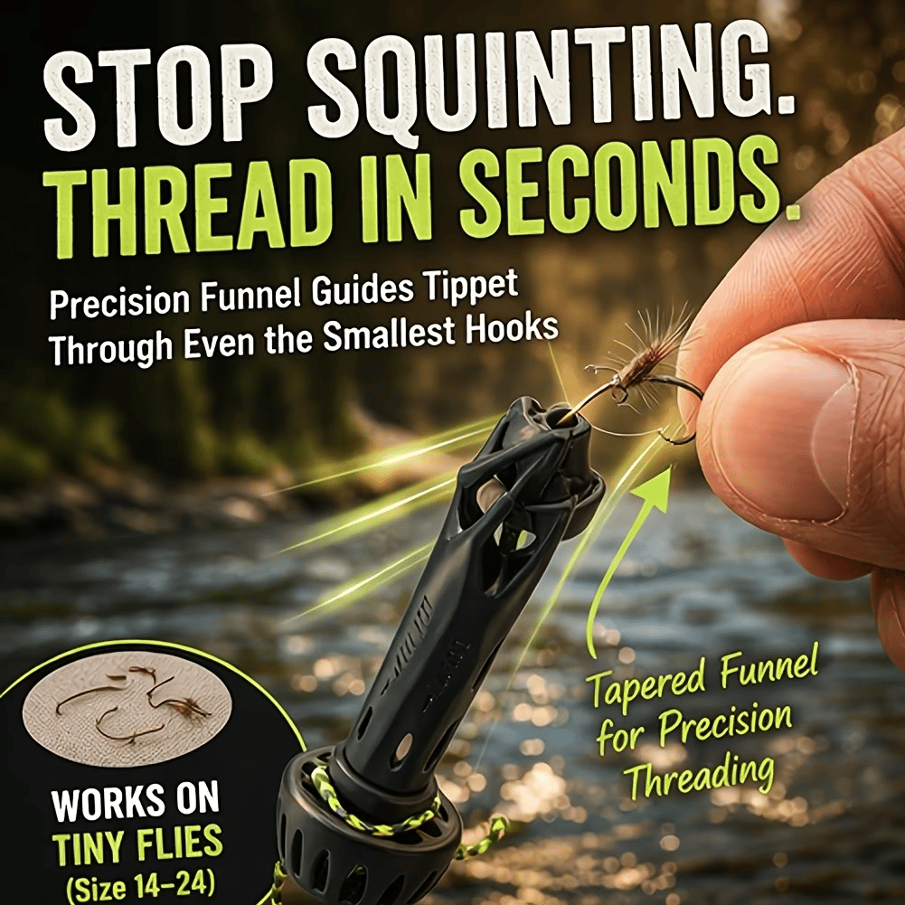 đ„Last Day 49% OFFđŁFly Roost Magnetic Fly Threader â Instant Hook Threading Tool for Fly Fishing, Perfect for Small Flies & Low Light, Portable with Lanyard Hole