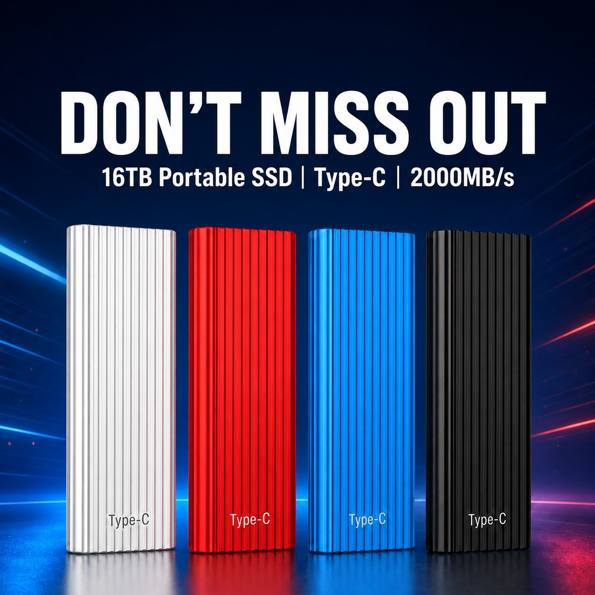 ⚡💾 Ultra-Portable 16TB Mini SSD — Fast Type-C Storage On the Go