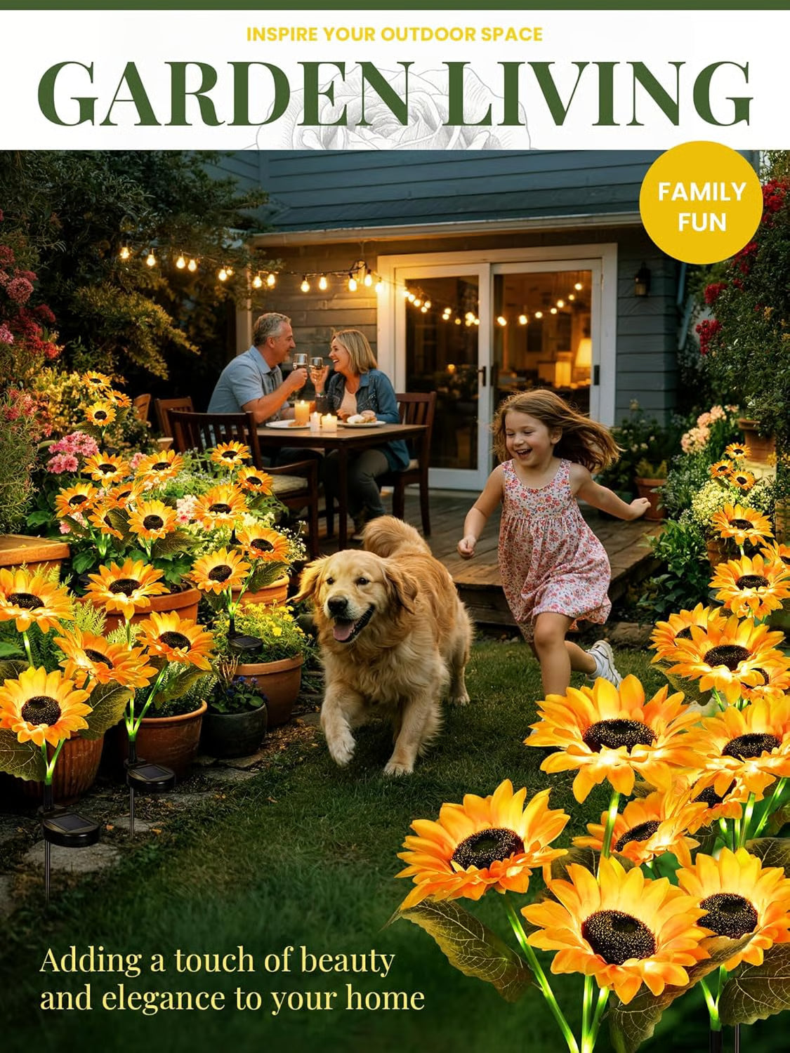 Solar Sunflower Garden Stake Lights 🌻 | Waterproof 🌧️ | No Wiring💡