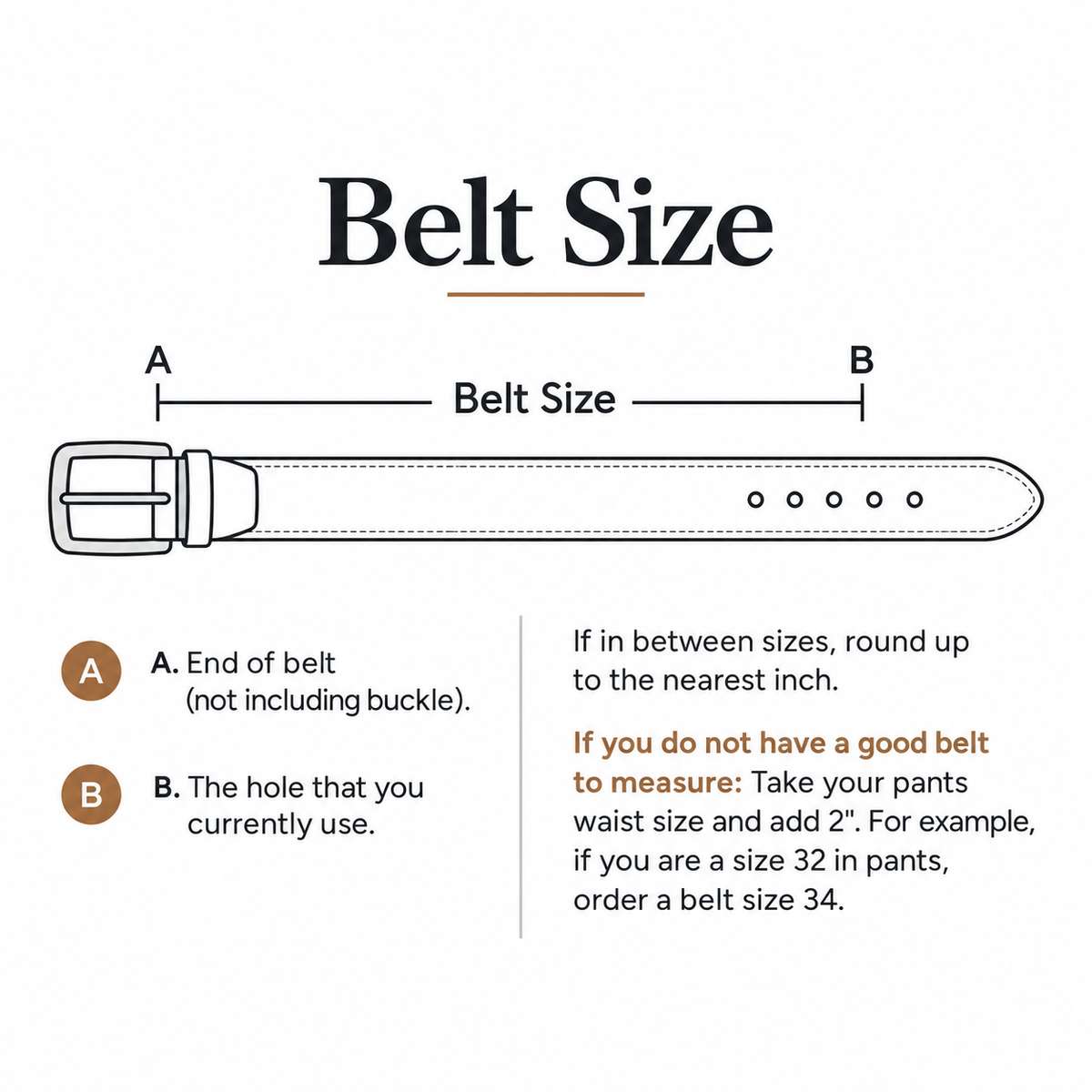 Full-Grain Buffalo Leather Belt – 3 Colors & Size Options