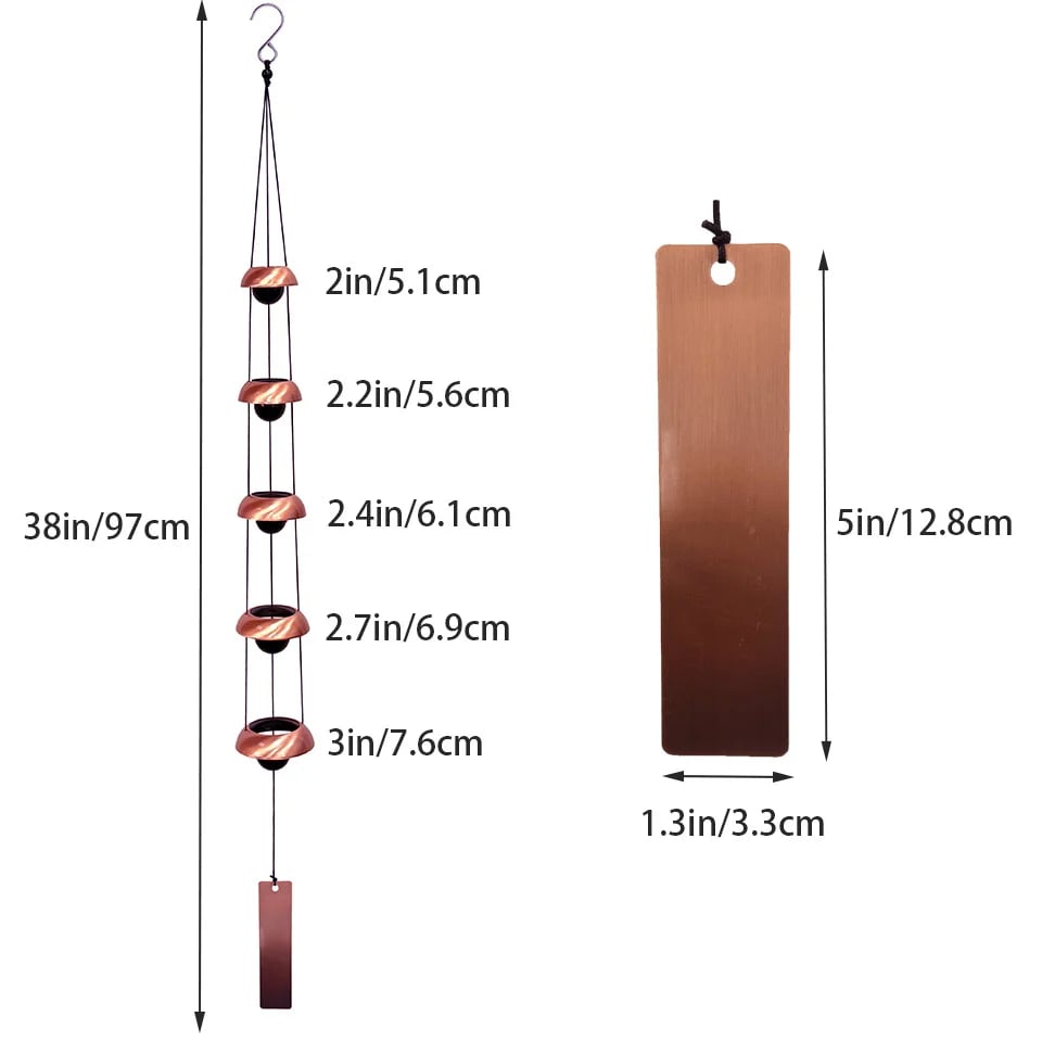 ๐ Quintet Brass Wind Chimes (35-inch)