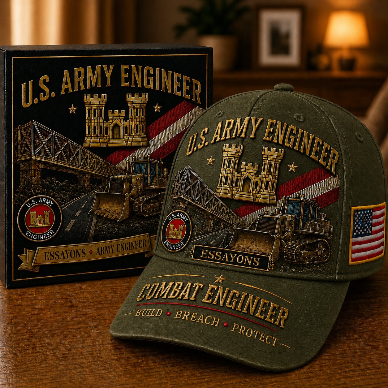 🏰U.S. Army Engineer Career Commemorative Cap