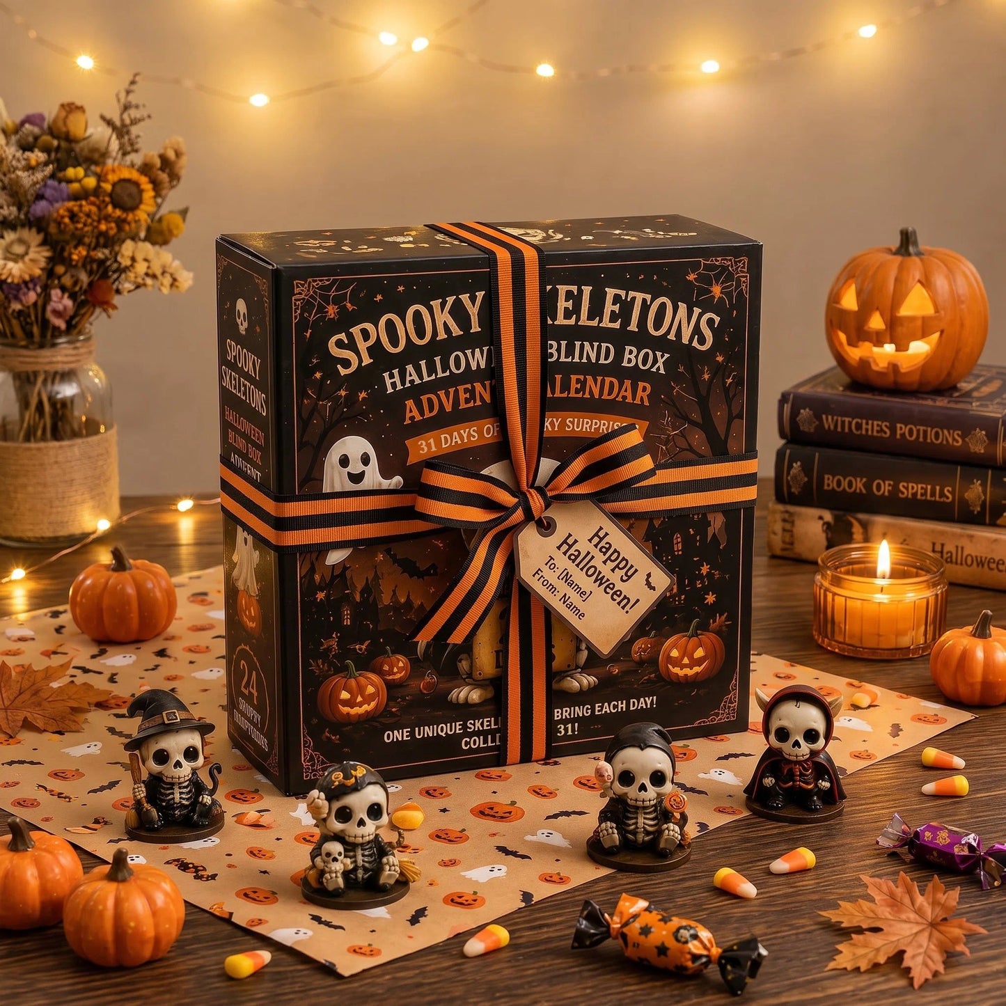 💀 2026 Halloween Cute Skeletons Halloween Advent Calendar
