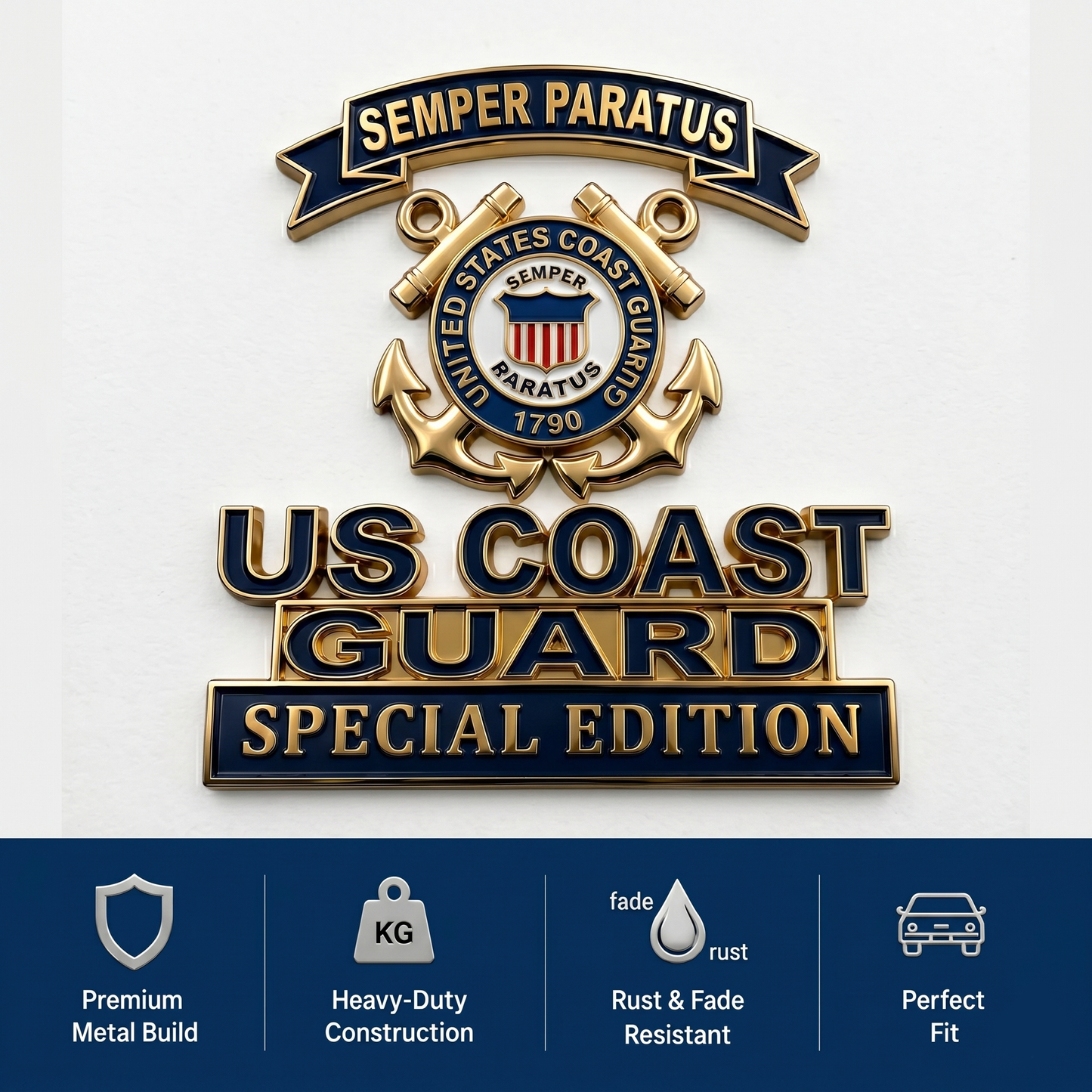 ⚓️Last Day Promo: 49% OFF 🎖️-US Coast Guard Semper Paratus Car Emblem Metal Badge - ✈️Buy 2 Free Shipping Today!