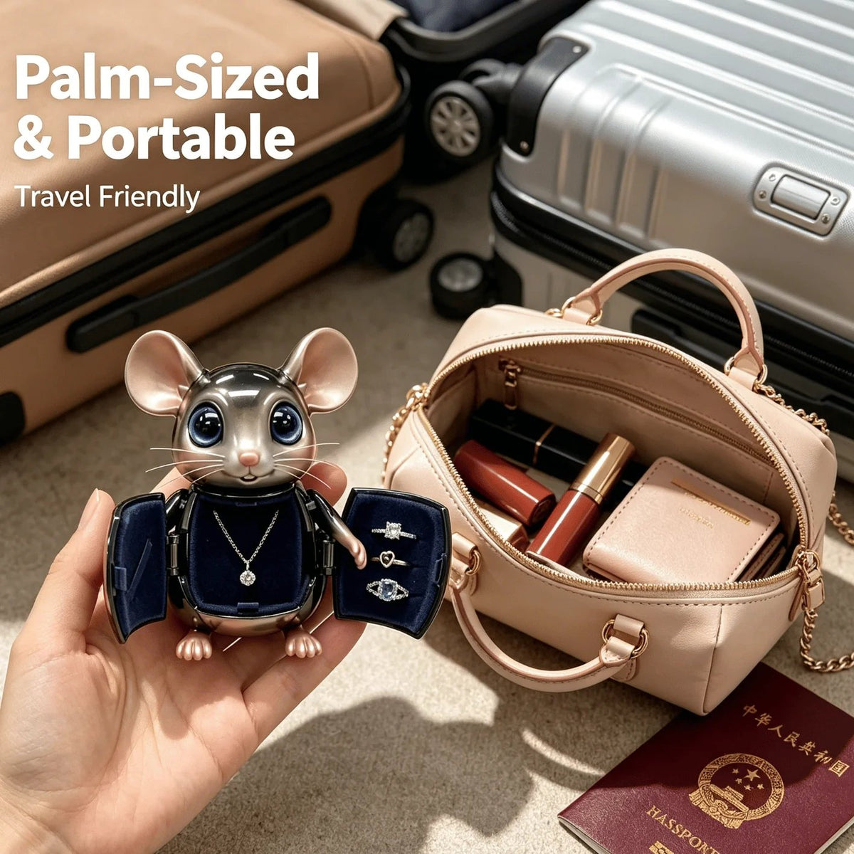 🎁Adorable Mouse Jewelry Organizer Box Perfect Gift for Her