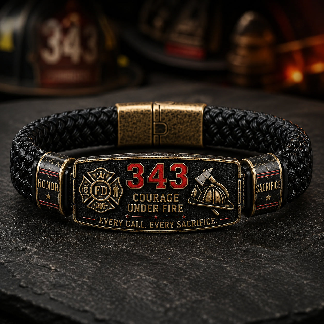 🔥 343 Firefighter Honor Bracelet – Courage Under Fire
