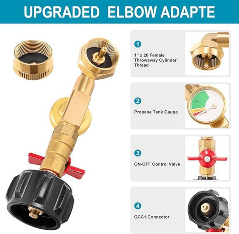 🎉✨ Top-Rated Propane Refill Elbow Adapter with Tank Gauge