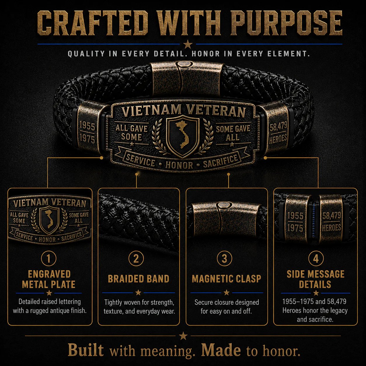 Last Day Promo: 49% OFF 🎖️ -Vietnam Veteran Honor Bracelet