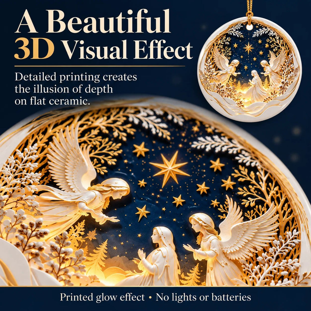 👼 Heavenly Angels 3D Christmas Ornament – A Beautiful Reminder of Faith, Peace & Love ✨❤️