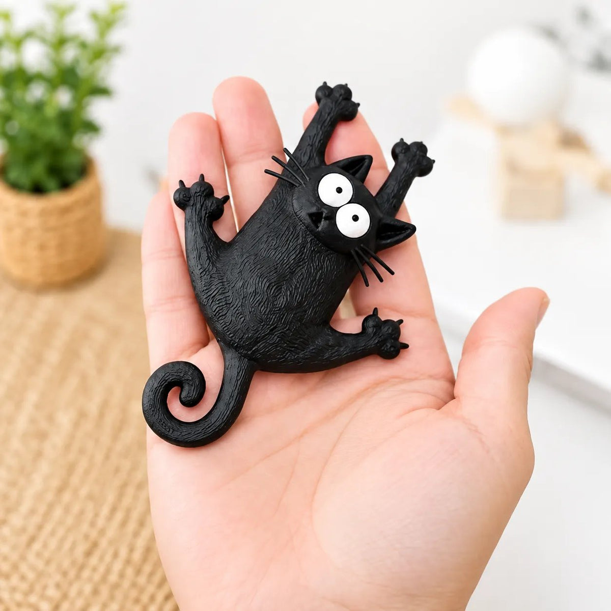 πΎ Hanging Black Cat Fridge Magnet
