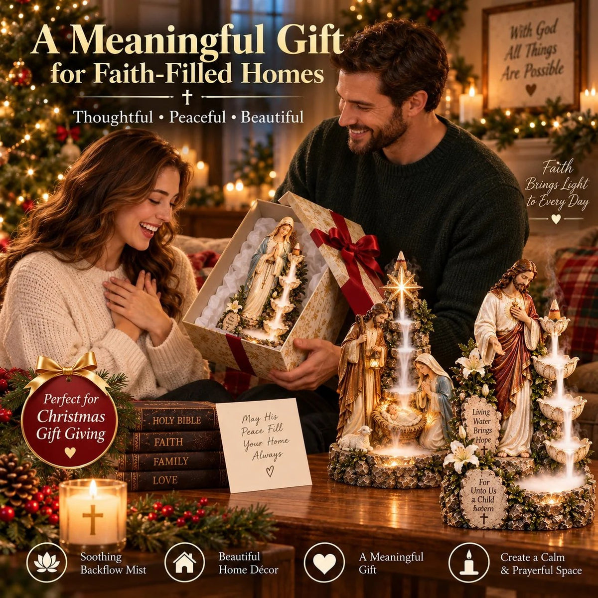 ✨ Faith-Inspired Backflow Collection™ – Peaceful Christian Home Decor