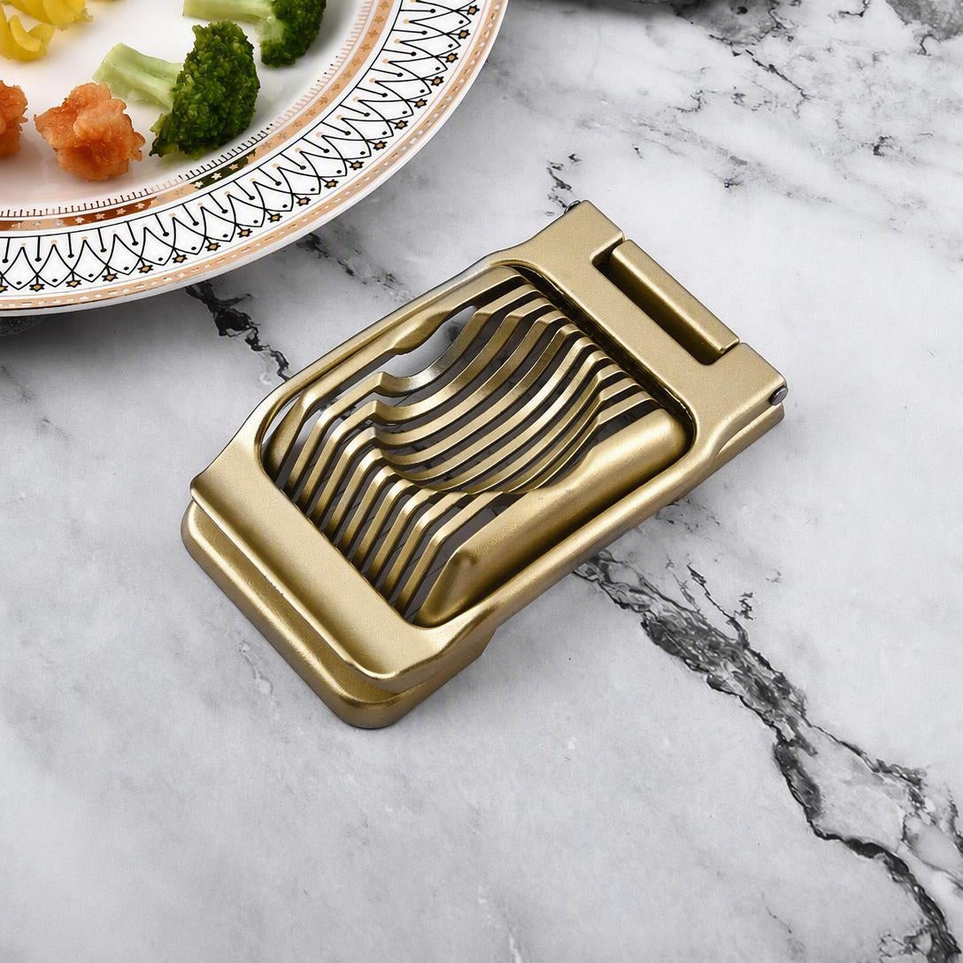 Aluminum Hinged Two-Way Egg Slicer with Stainless Steel Wires