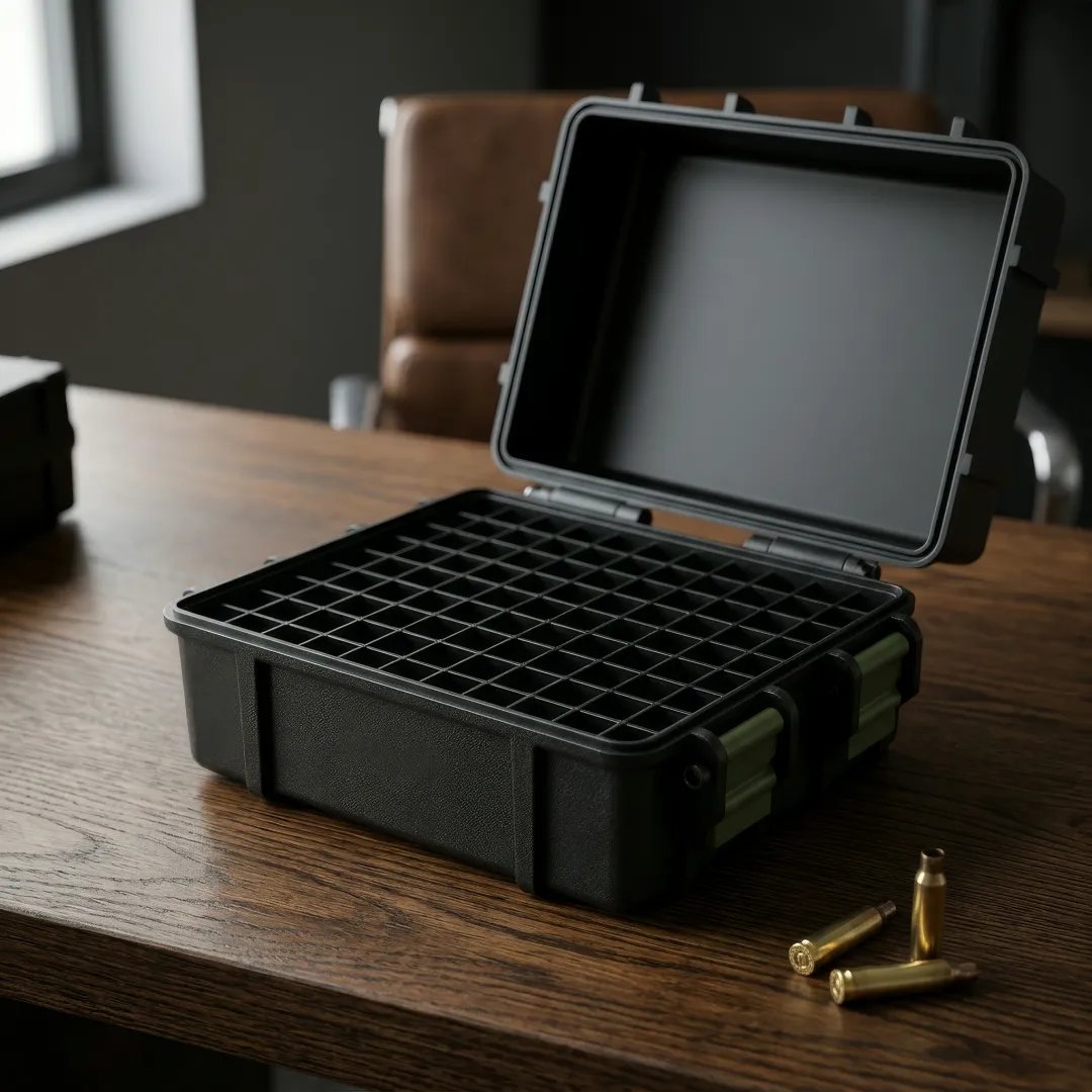 π― 100-Round Ammo Storage Box | Waterproof Hard Shell β’ Caliber-Specific Slots β’ Dual Latches