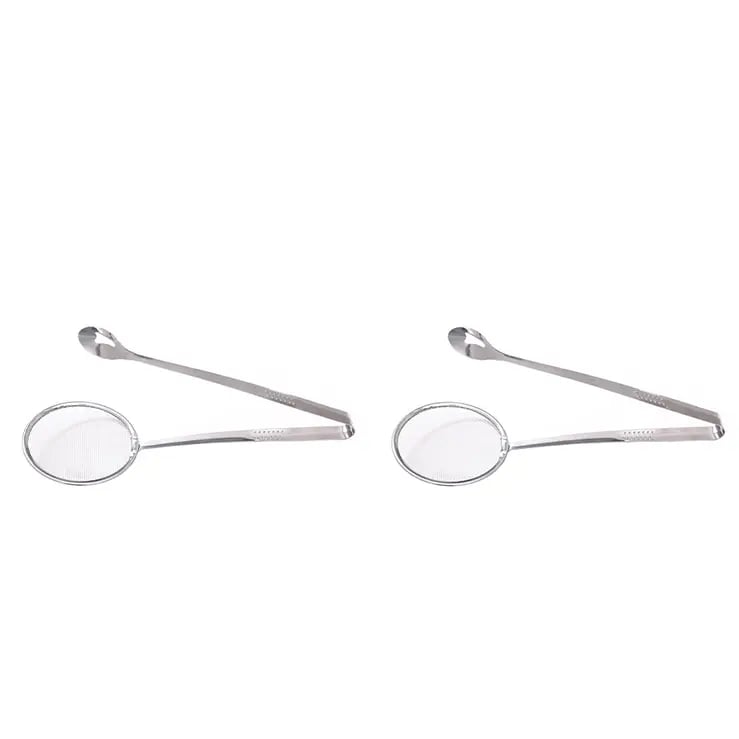 🔥 2pack-2-in-1 Stainless Steel Strainer Tongs – Grab, Drain & Serve with One Tool