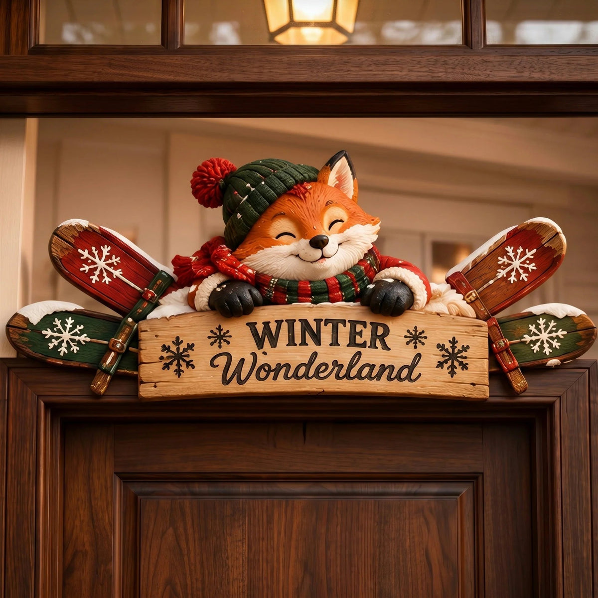 🏔️ Rustic Winter Door Frame Decor | 6 Cabin Characters
