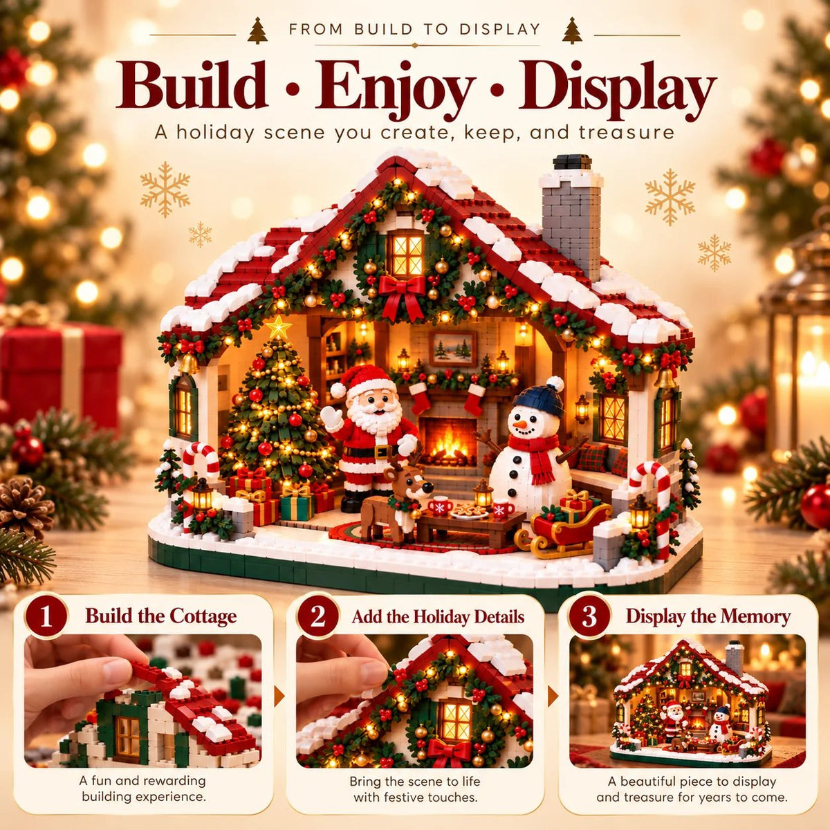 π Cozy Christmas Cottage Building Set β Build Together, Create Memories & Display with Pride