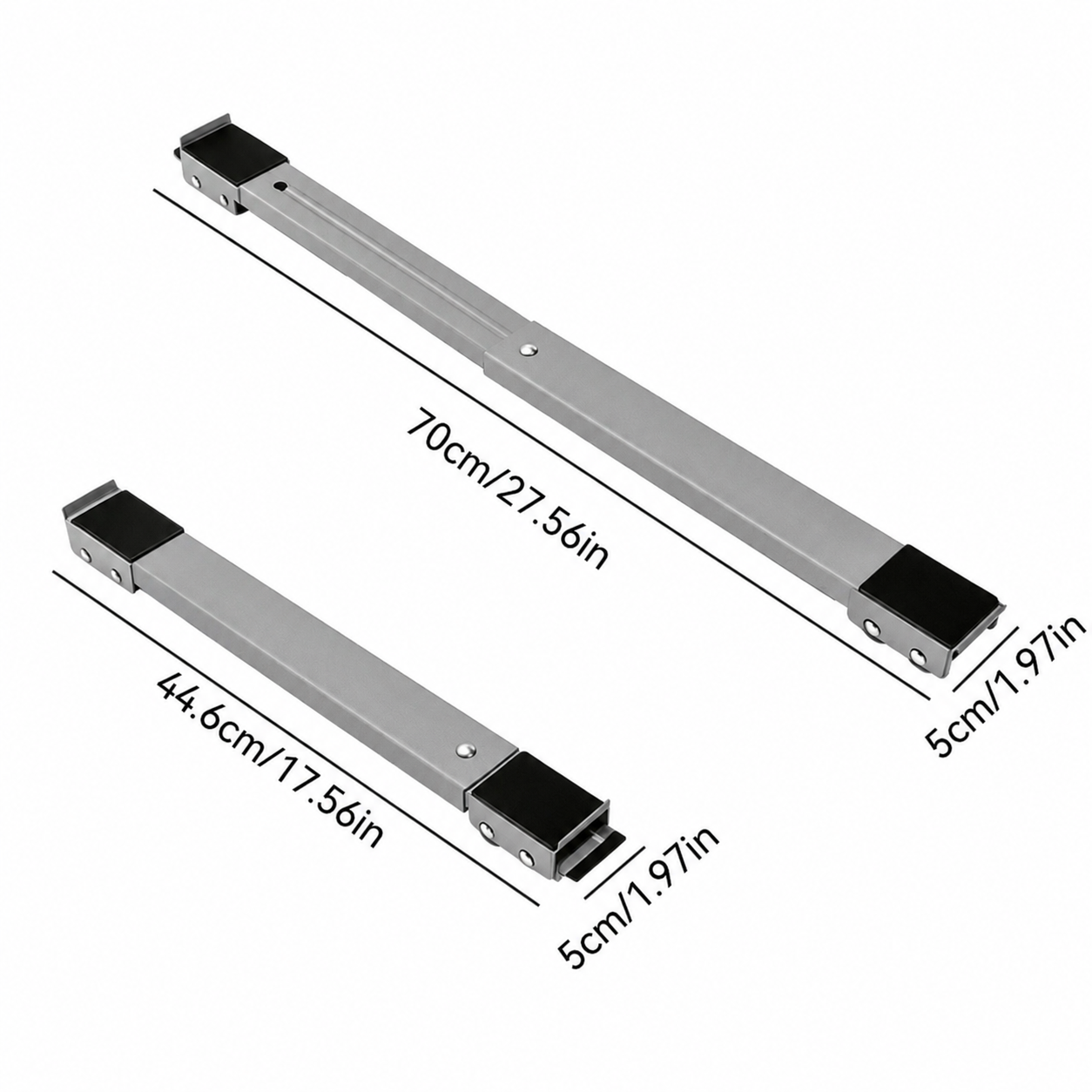 ๐ ๏ธ2-Pack Telescopic Appliance Dolly, Lockable Wheels, 4cm Low Profile, 44.6โ70cm Fit