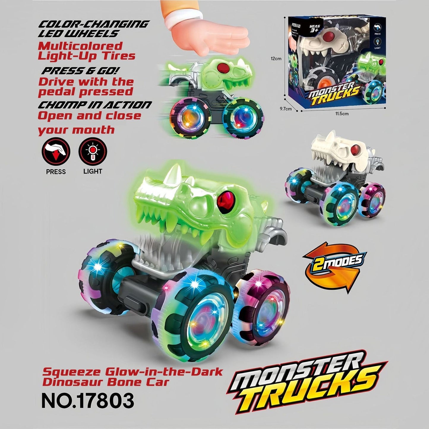 π₯ Hot Selling π¦ Light-Up Monster Truck β Press & Go Stunt Car for Kids π