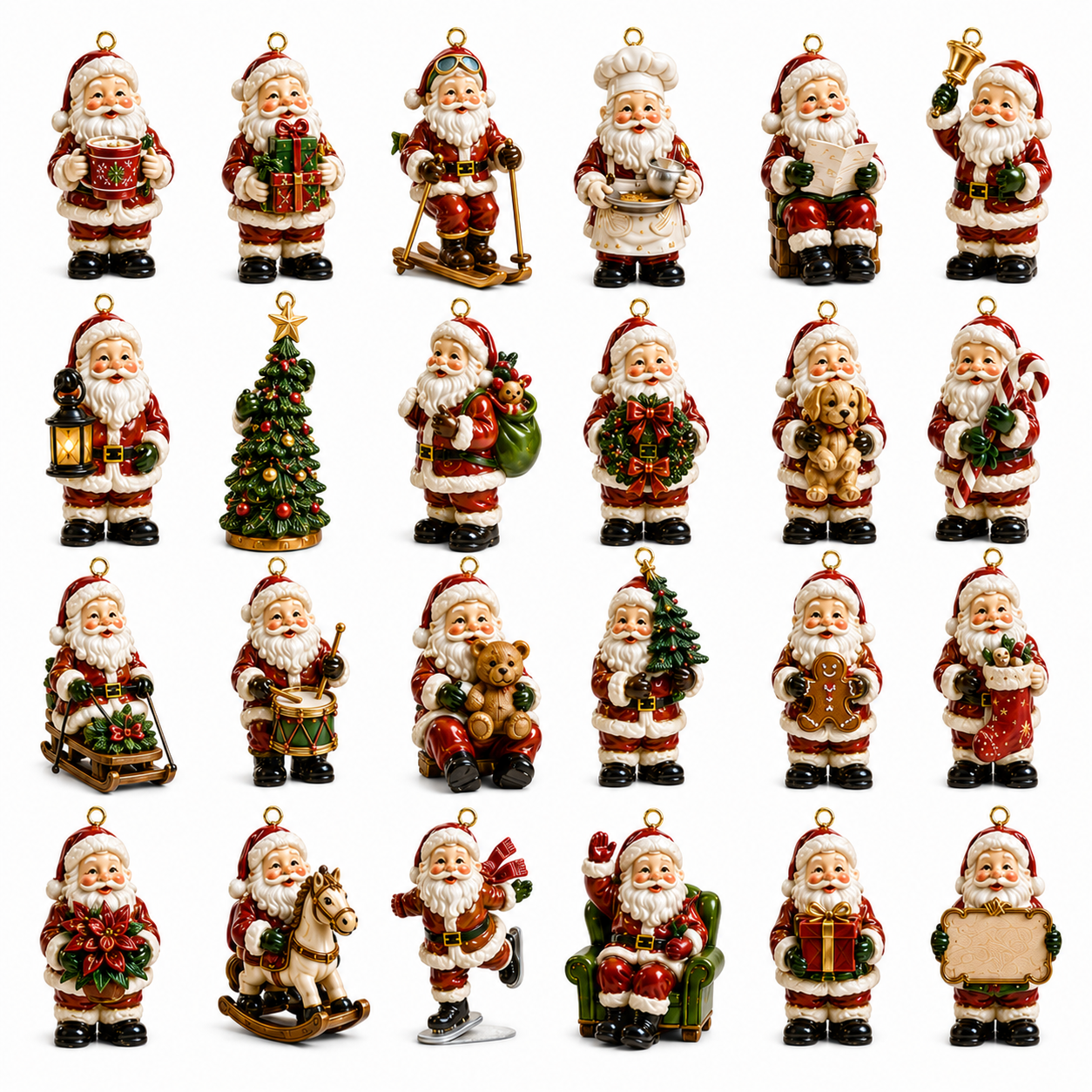 🔥24-Day Christmas Countdown Advent Calendar – Vintage Santa Series