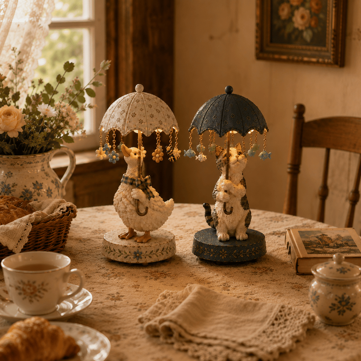๐ Vintage animal-shaped lamp with a rotating shade
