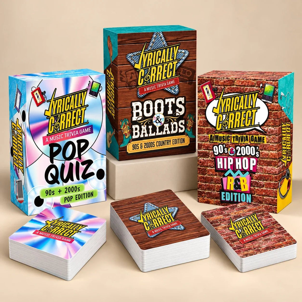 Lyrically Correct Music Trivia Game Bundle β Country, Hip-Hop, R&B & Pop Editions
