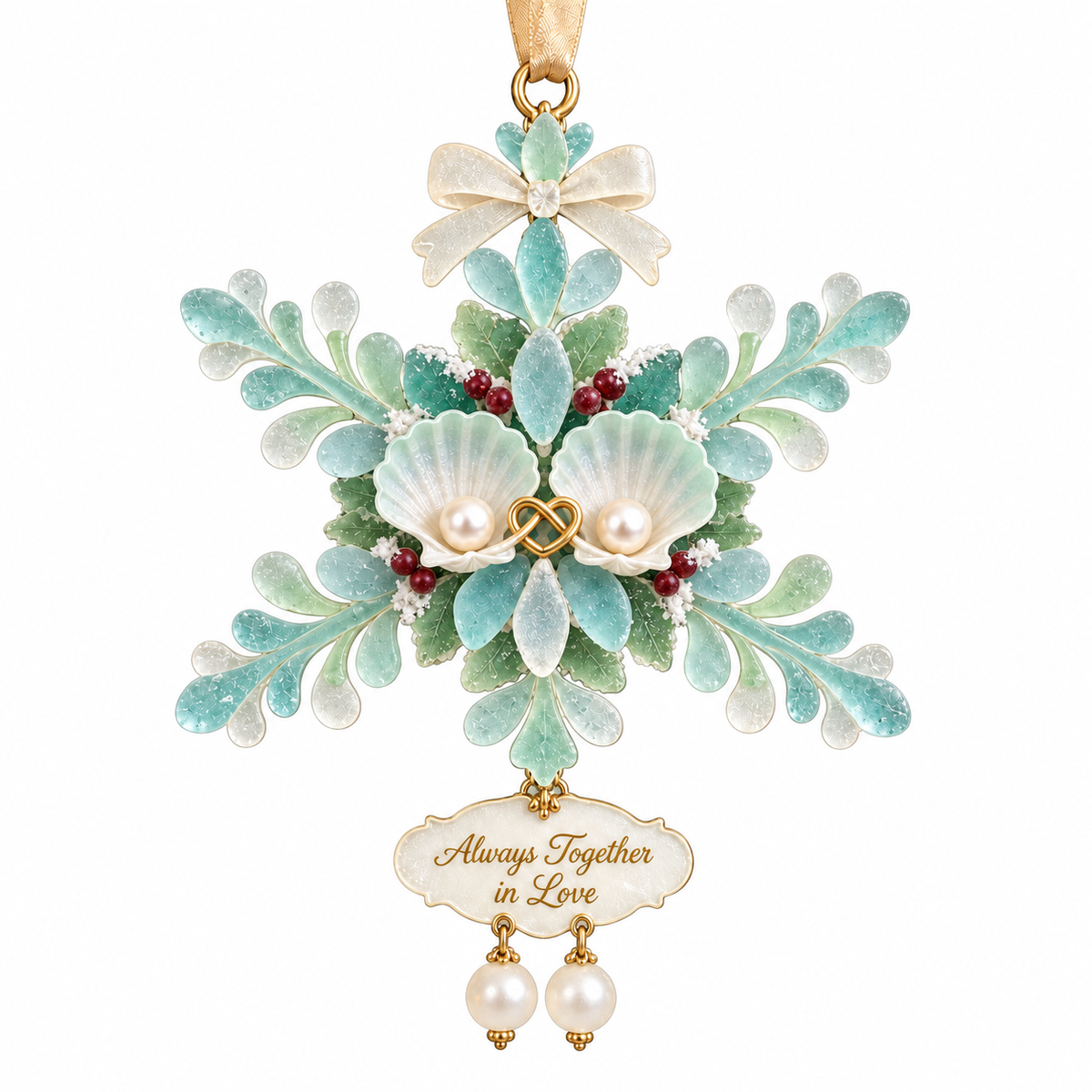 Coastal-style snowflake Christmas ornament