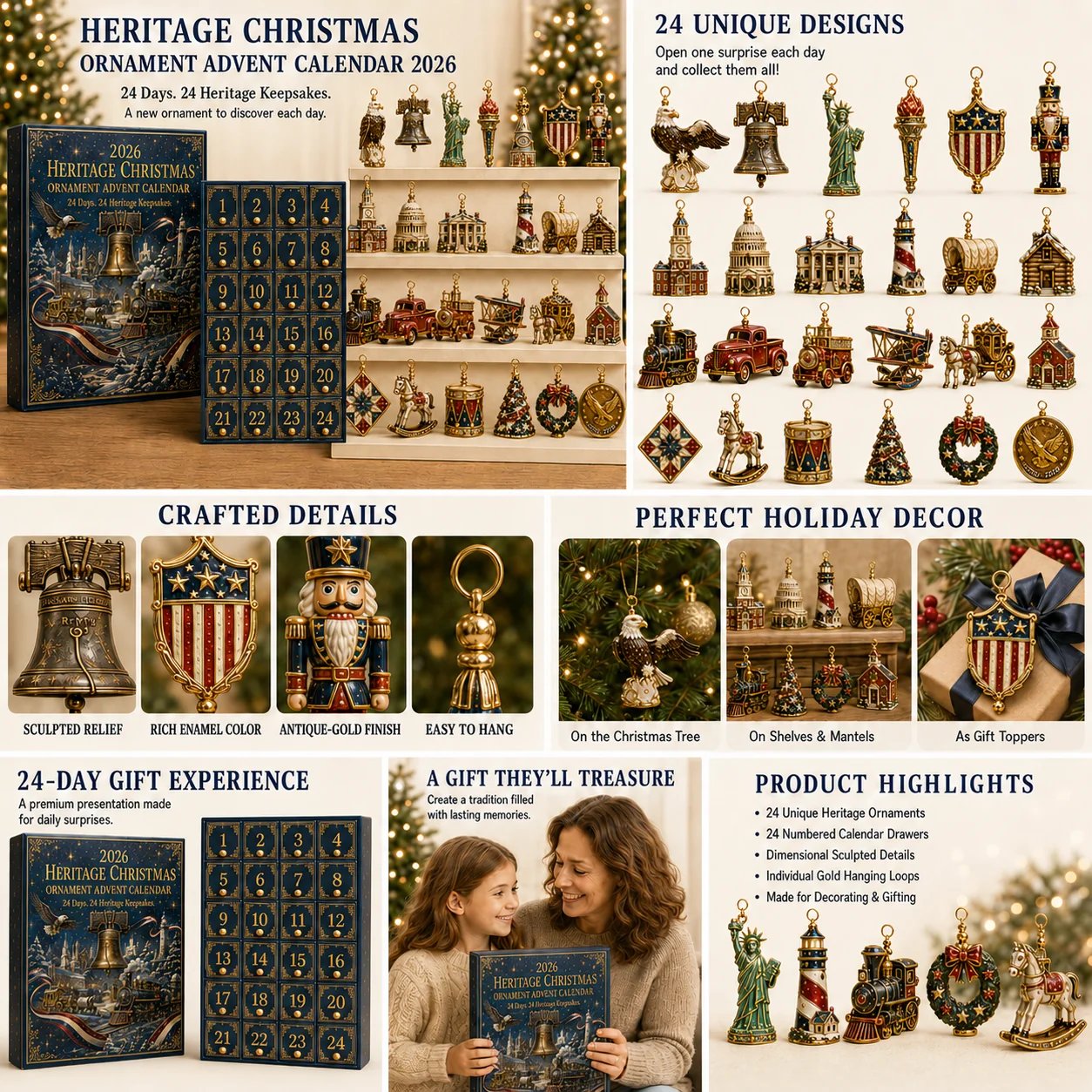 đĽLast 30pcsâ¨â° Limited anniversary editionâ¨49% OFF!đĽAmerica 250th Anniversary Heritage Christmas Advent Calendar