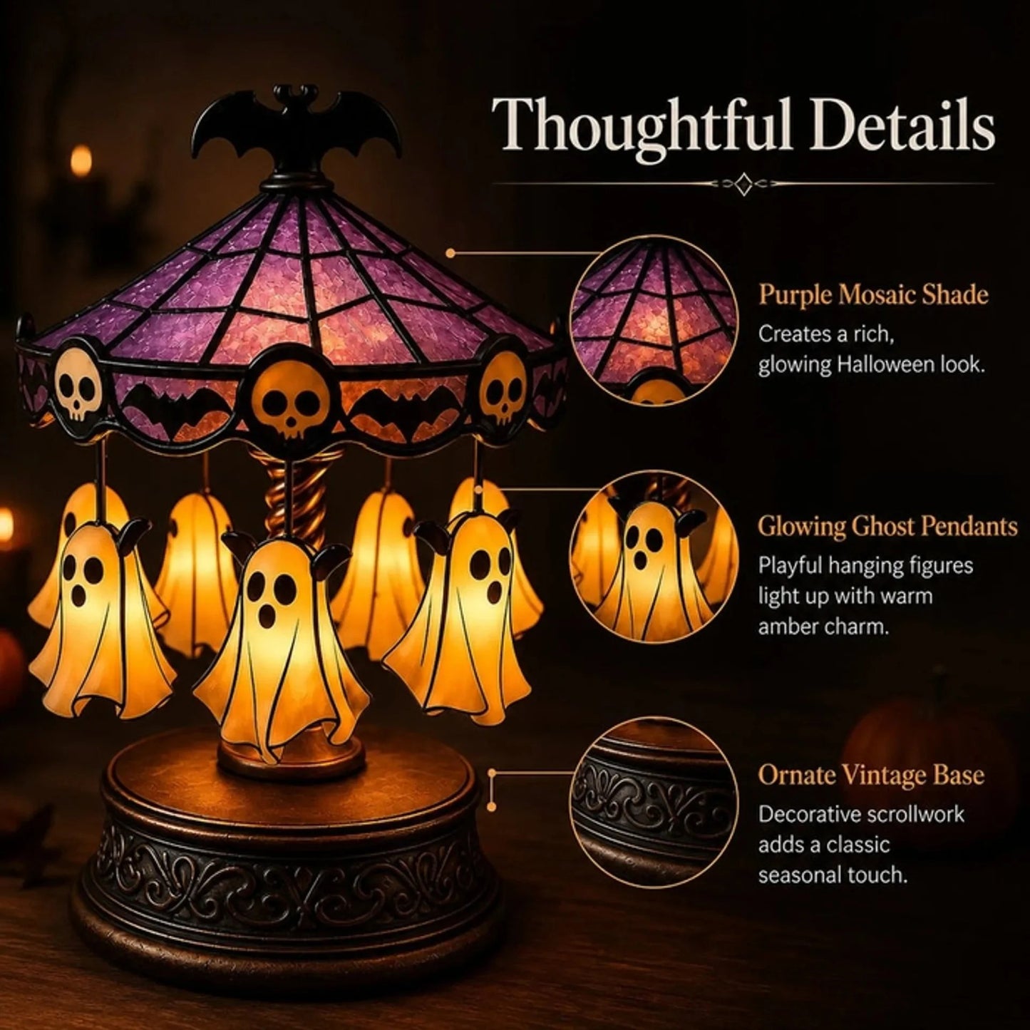 ๐ฅ Hot Sale 50% OFF ๐ Ghost Carousel Motion Night Light โ Cozy Halloween Glow๐