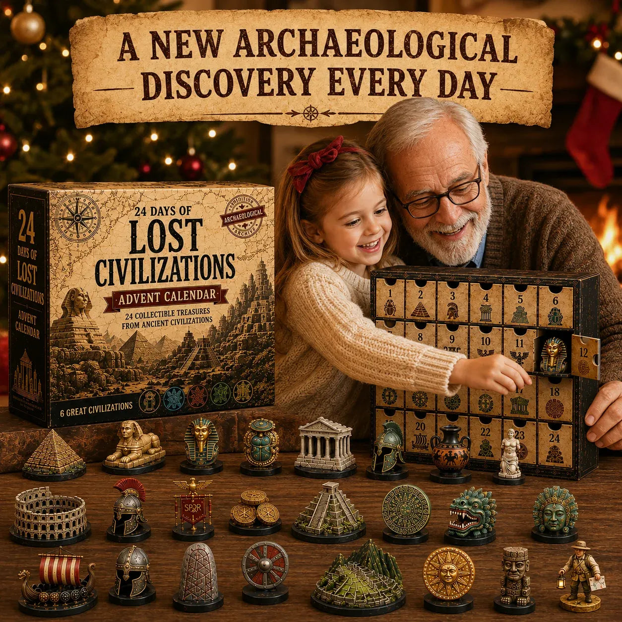 🔥😍2026 Lost Civilizations Archaeological Discovery Advent Calendar | 24 Ancient Treasures from 6 Great Civilizations