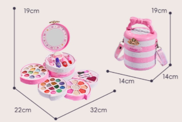 📢📢40% OFF !! ⏰ Washable Princess Makeup Set – Non‑irritating, trays & portable case 🎀