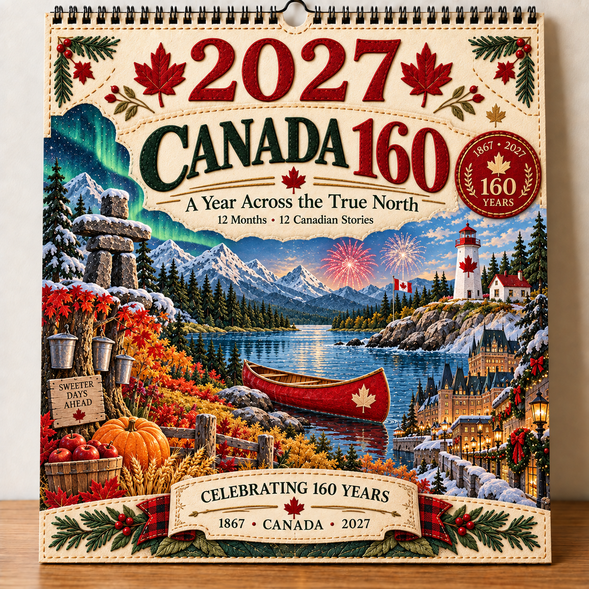 🇨🇦 2027 Canada 160th Anniversary Wall Calendar