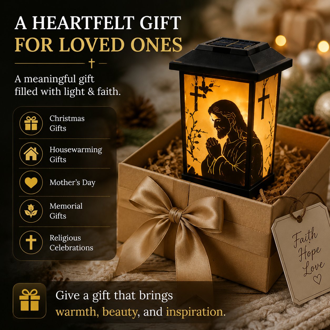 🔥LAST DAY 50% OFF-✝️ Faith Garden Solar Light — Illuminate Your Garden With Faith, Hope & Heavenly Warmth ✨