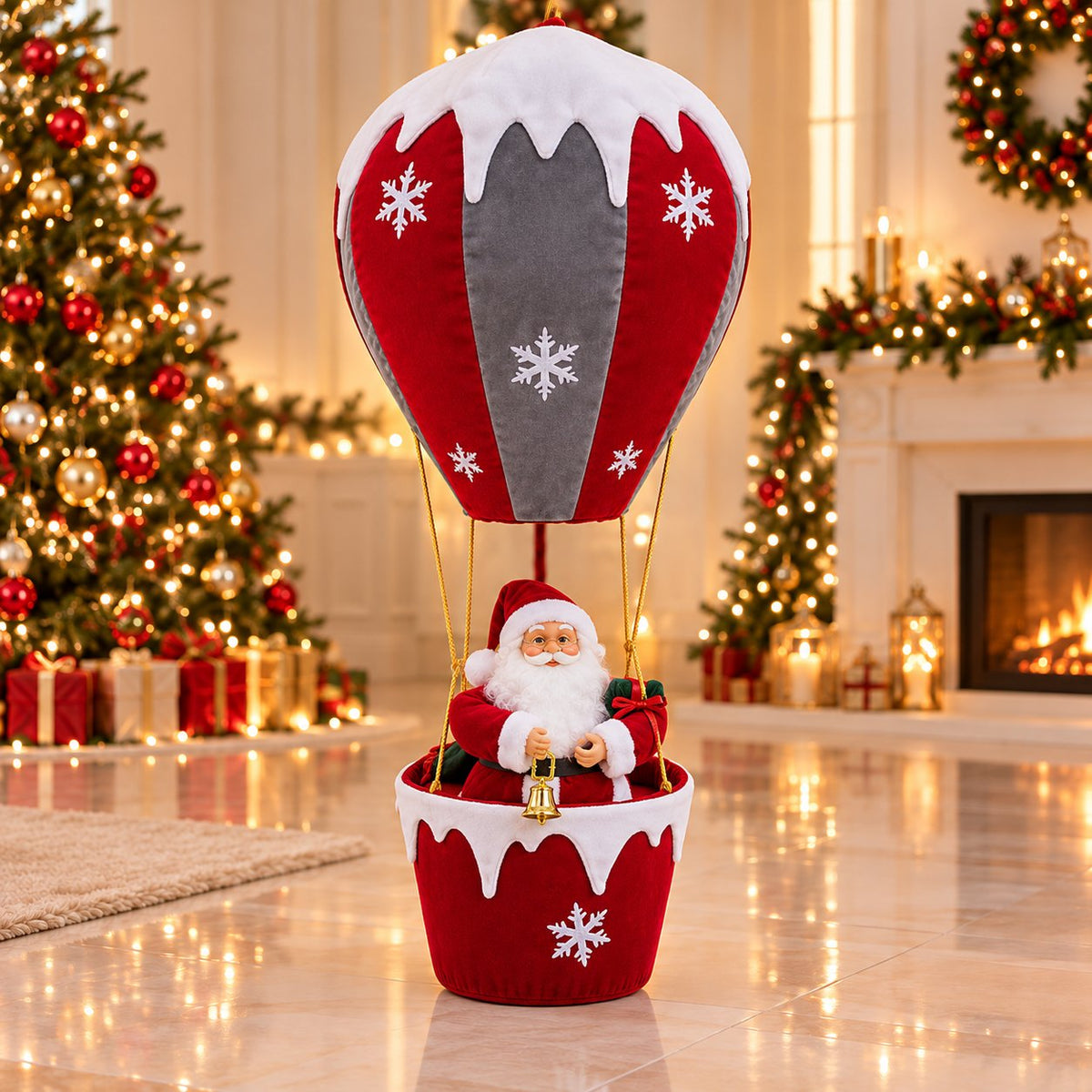 Musical Light-Up Floating Santa Decor ✨Easy Storage & Cordless Glow🎄