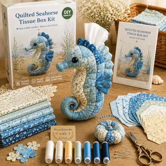 🎁🎉Only $24.99 This Week🌟🎉🧵 "Clever Hands" Ocean Animals DIY Tissue Box Craft Kit