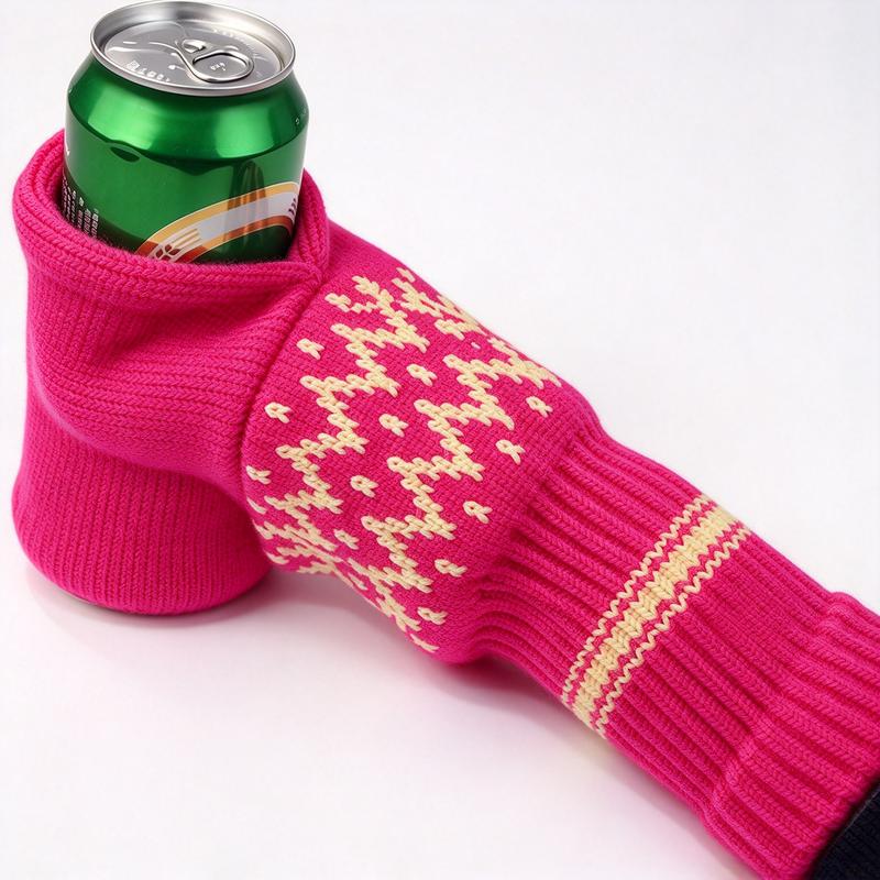 Beer Mitten Gloves - Knit Stitched Drink Mitt Holder for Beverageš§¤