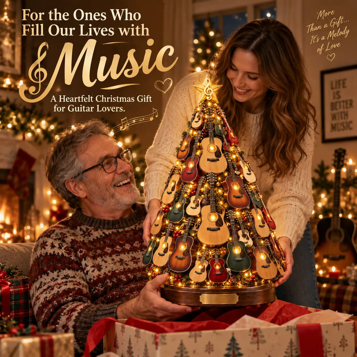 Free shipping——🔥 50% OFF 🎸 Musical Guitar Christmas Tree Light