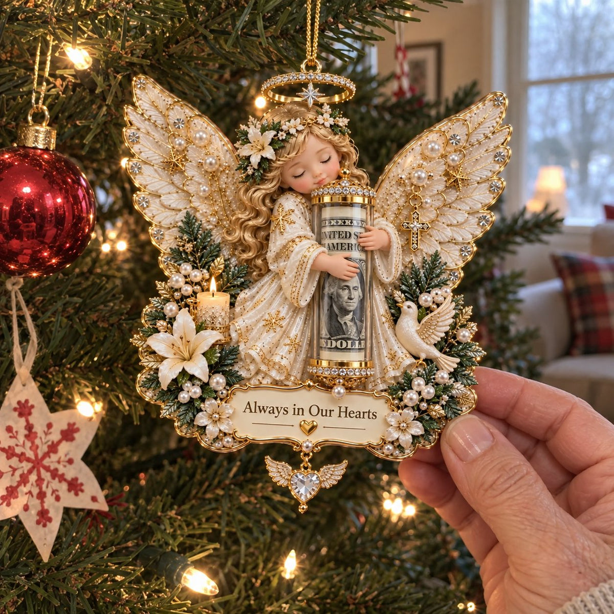 3D Angel Christmas Cash Gift Ornament – 6 Keepsake Designs