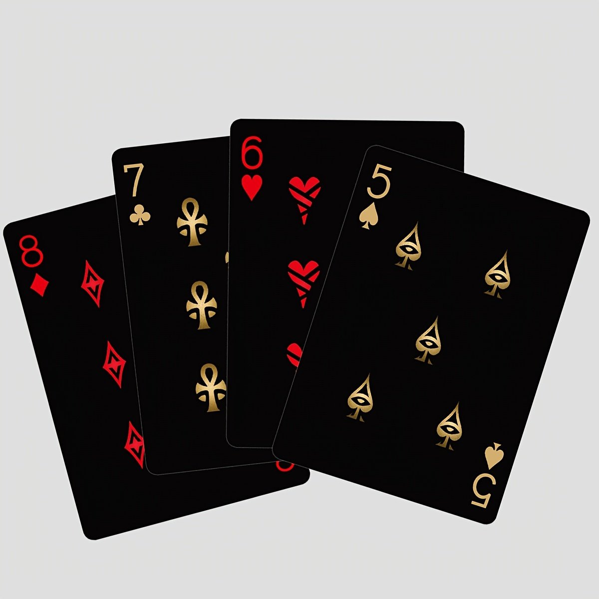 Black‑Gold Egyptian Themed Playing Cards – 300g Blue-Core Deck