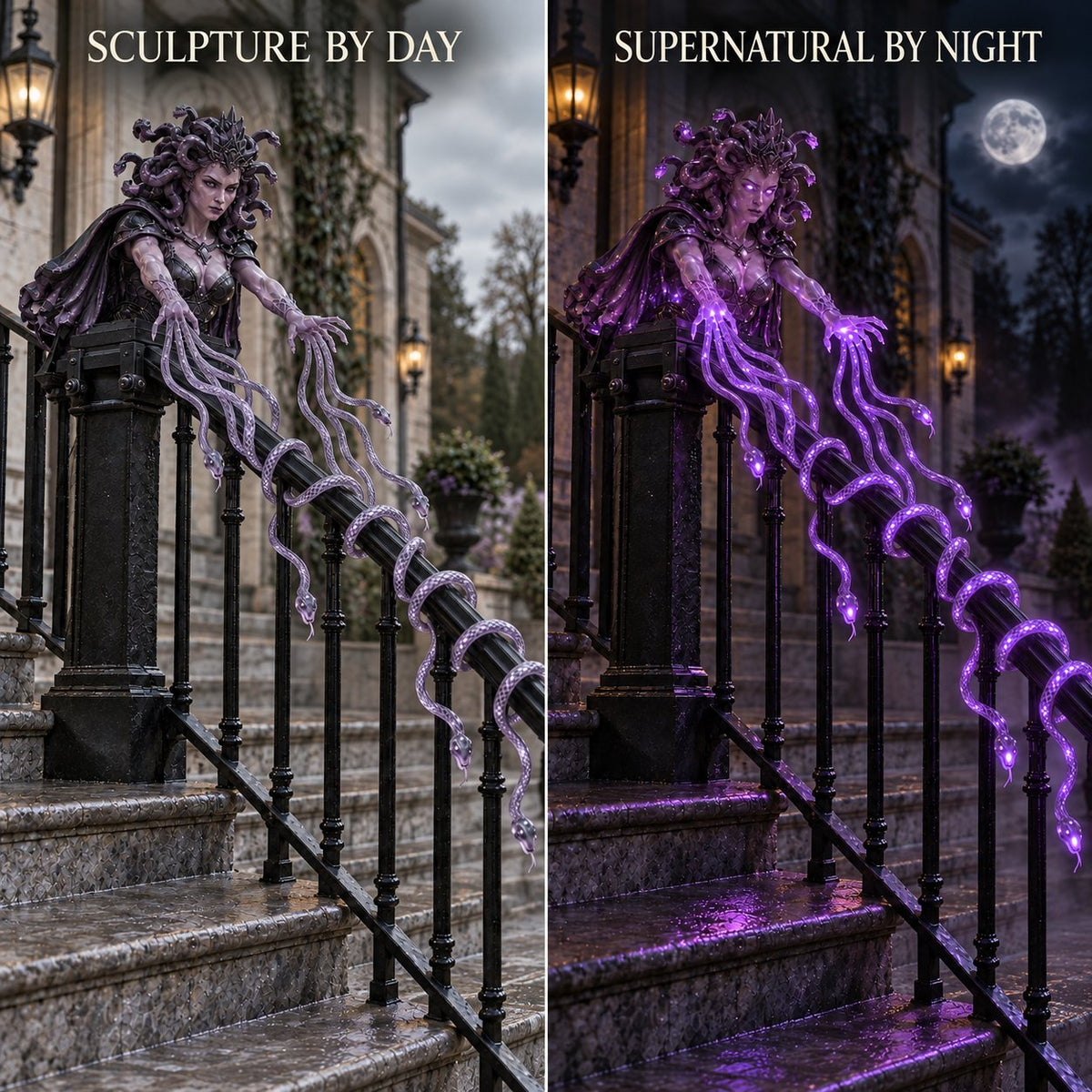 π Medusa Queen Glowing Snake Railing Light
